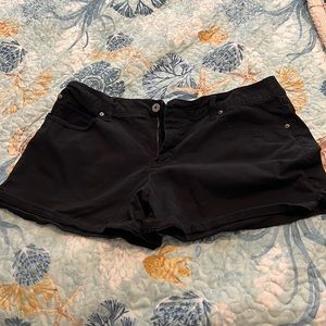 Jet Black Denim Shorts